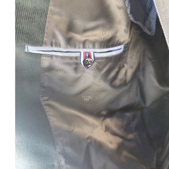 Tommy Hilfiger Sport Coat Mens 44S‎ Olive Corduroy Double Breasted Suit Jacket - Picture 7 of 9